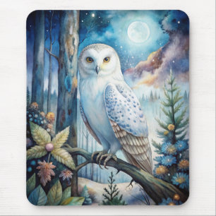 Lovely Snowy Owl Mouse Pad