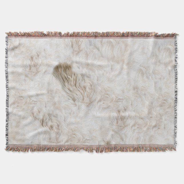 LOVELY SOFT CURLY DOG FUR THROW BLANKET (Front)