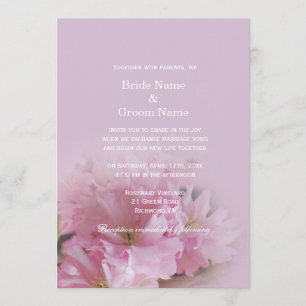 Lovely soft pink cherry blossom spring wedding invitation