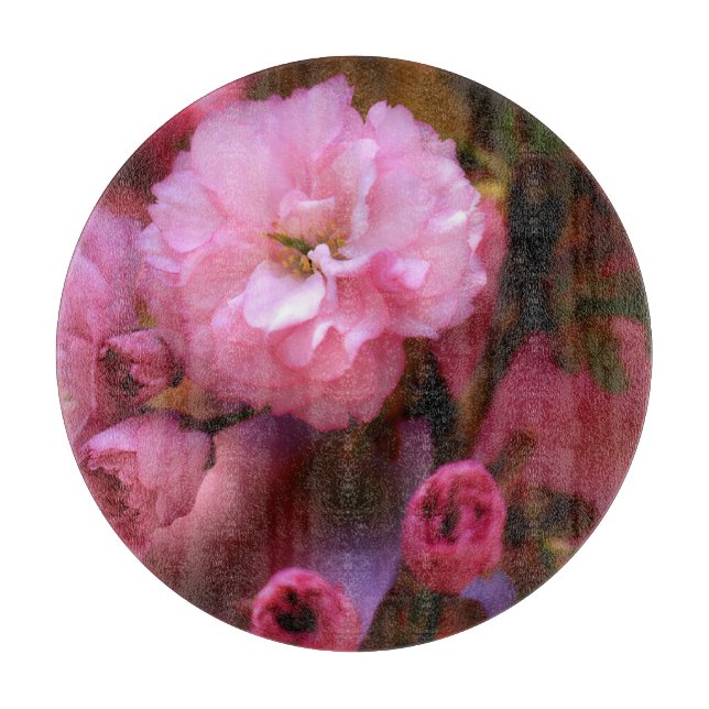 Lovely Spring Pink Cherry Blossoms Cutting Board (Front)