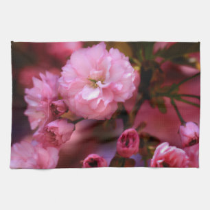 Lovely Spring Pink Cherry Blossoms Tea Towel