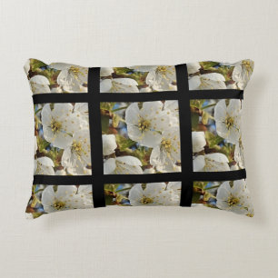 Lovely Springflower Grid Decorative Cushion