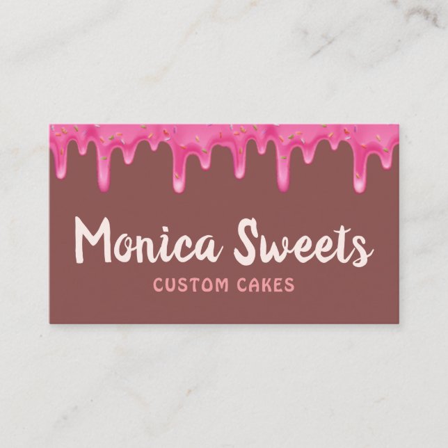 lovely sprinkles chocolate custom cakery business card (Front)