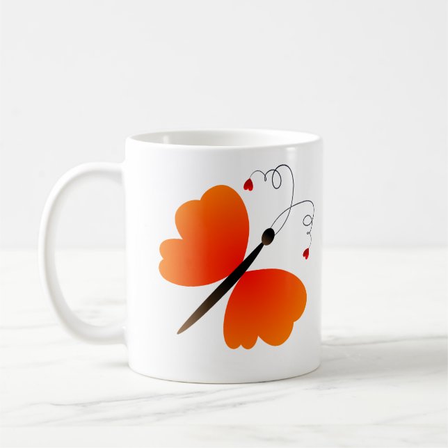 Lovely summer butterflies design coffee mug (Left)