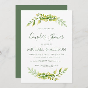 Lovely summer  green couples shower invitation