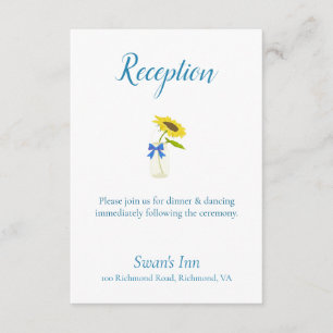 Lovely Sunflower Reception Enclosure Card