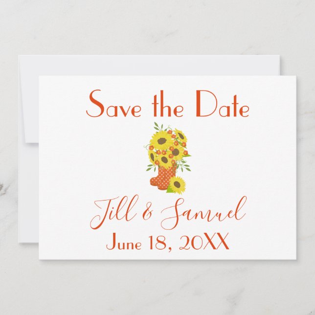 Lovely Sunflower Save The Date (Front)