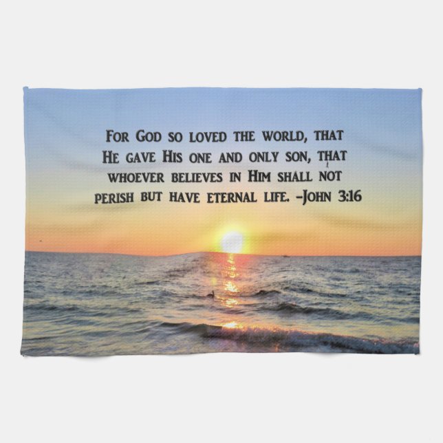 LOVELY SUNRISE JOHN 3:16 DISH TOWEL (Horizontal)
