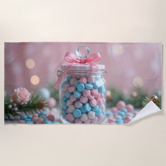 lovely sweet candy jar beach towel