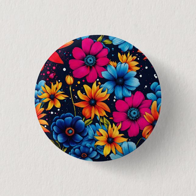 Lovely Sweety Flowers and Roses 3 Cm Round Badge (Front)