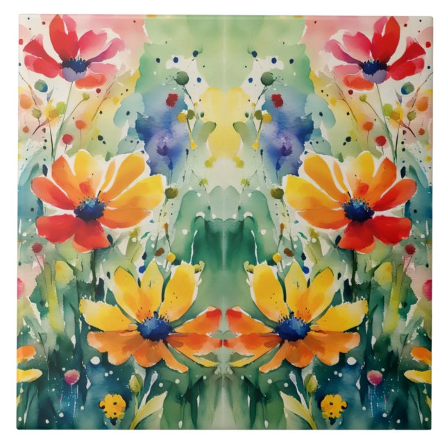 Lovely Sweety Flowers and Roses Ceramic Tile (Front)