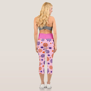 Lovely Sweety Flowers and Roses Patterns Capri Leggings