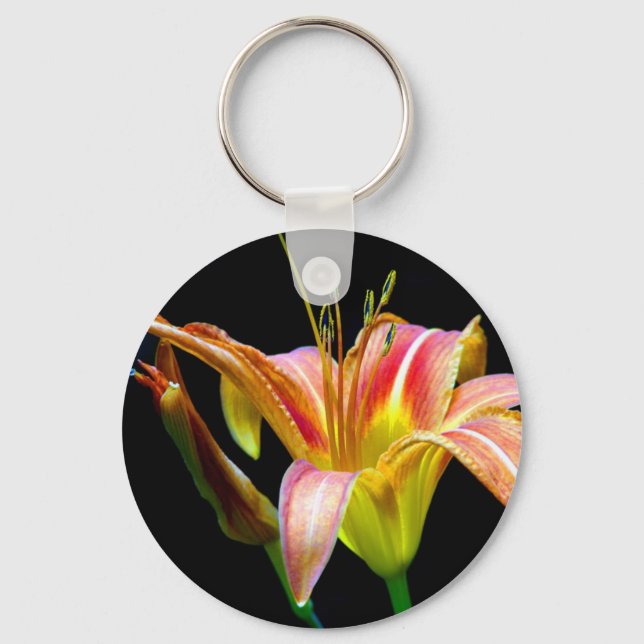 Lovely Tawny Daylily II Apparel and Gifts Key Ring (Front)