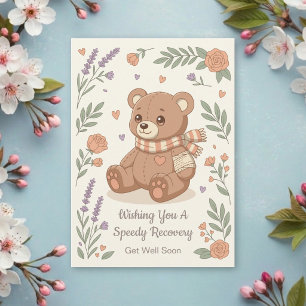 Lovely Teddy Bear Get Well Floral