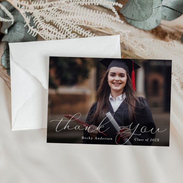 lovely thank you script graduation card (Creator Uploaded)