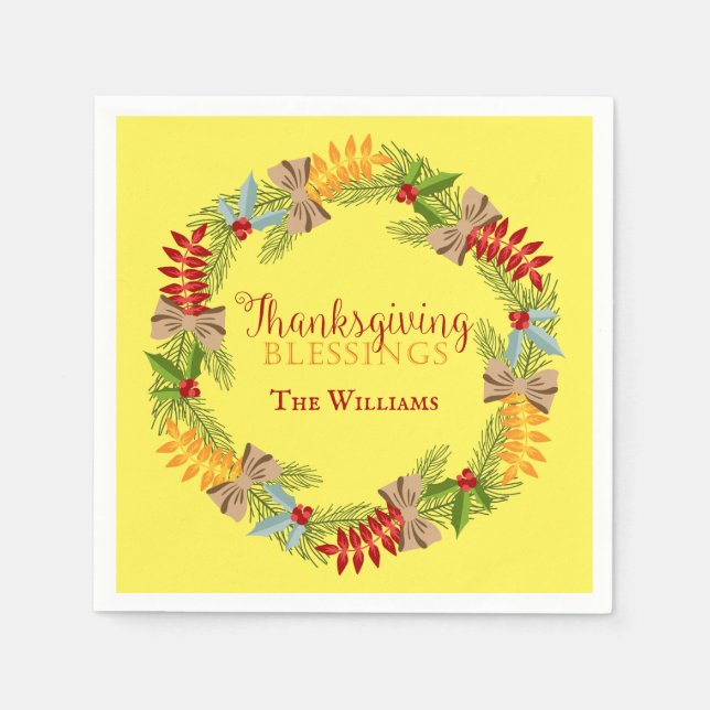 Lovely Thanksgiving Blessings Napkin (Front)
