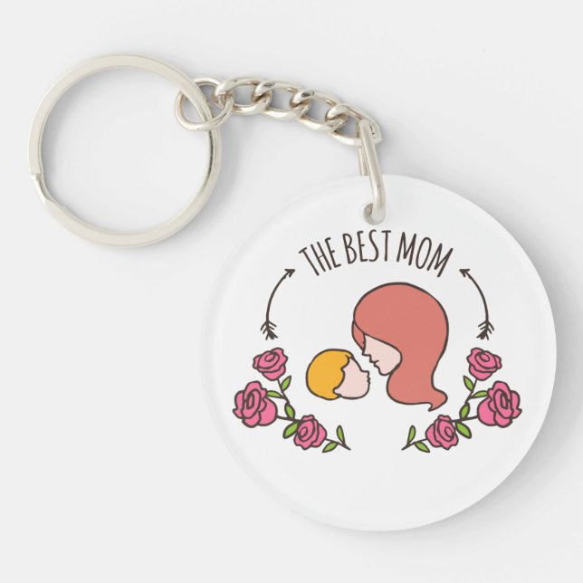Lovely The Best Mum Mother's Day Keychain (Front)
