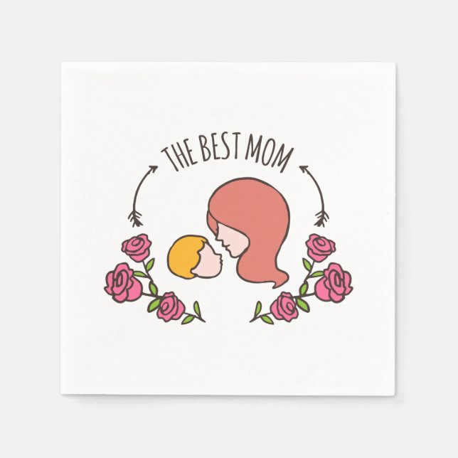 Lovely The Best Mum Mother's Day | Napkin (Front)