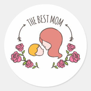 Lovely The Best Mum Mother's Day Sticker Seal