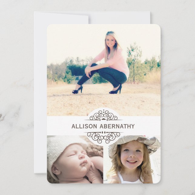 Lovely Then and Now Photo Graduation Party Invitation (Front)