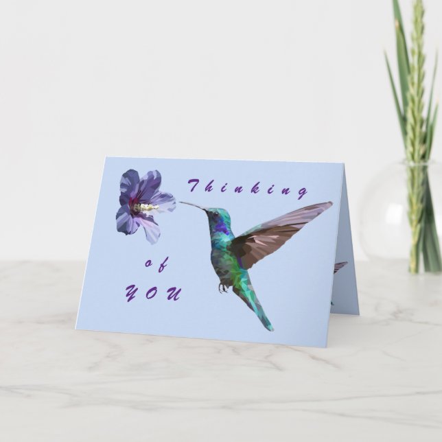 Lovely Thinking of You Hummingbird Card (Front)