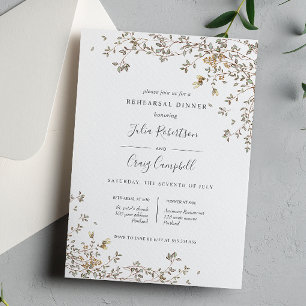 Lovely Tiny leave green Whimsical Rehearsal Dinner Invitation