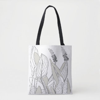 lovely tote with plant illustrations.  bag