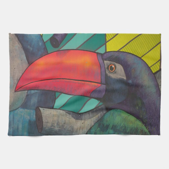 Lovely Toucan Graffiti Tea Towel (Horizontal)