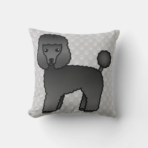 Lovely Toy Poodle Dog In Black Coat Colour Cushion