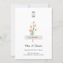 Lovely Trendy Pink Watercolor Wildflowers Wedding