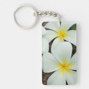 Lovely Tropical Blossoms In The South Pacific Key Ring