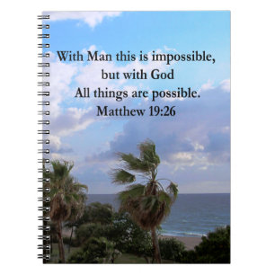 LOVELY TROPICAL MATTHEW 19:26 PHOTO DESIGN NOTEBOOK
