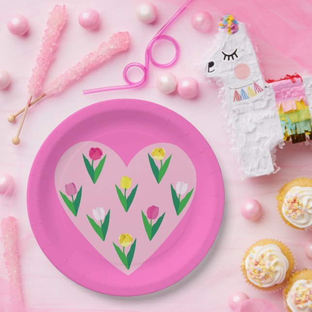 Lovely tulips. paper plate (Party)