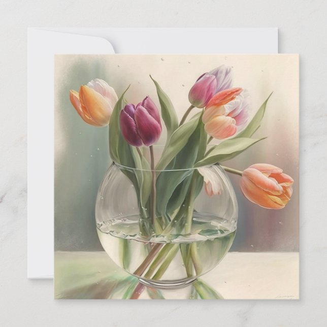 Lovely tulips watercolor card (Front)
