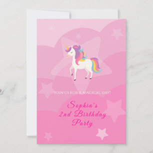 Lovely Unicorn Birthday Invitation