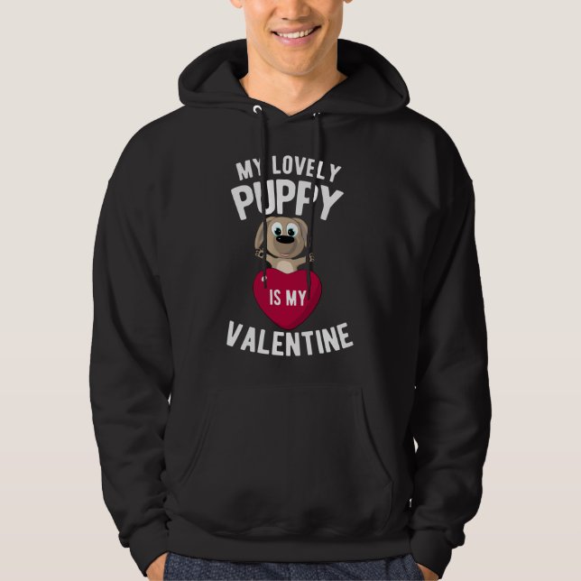 Lovely Valentine Cute Lab Hoodie (Front)