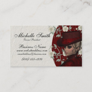 Lovely Victorian Woman w/Flowers Business Cards