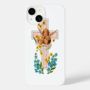 Lovely Vintage Angels With Pink Cross Case-Mate iPhone 14 Case