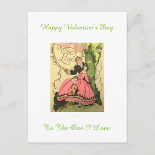 Lovely Vintage Art Deco Valentine Couple Holiday Postcard