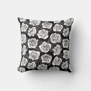 Lovely Vintage black and white roses Cushion