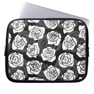 Lovely Vintage black and white roses Laptop Sleeve