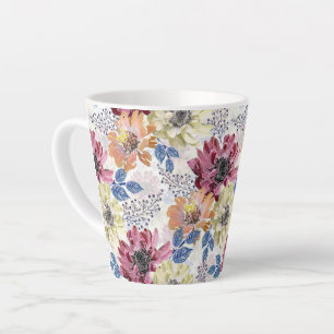Lovely Vintage pink orange chrysanthemum Latte Mug