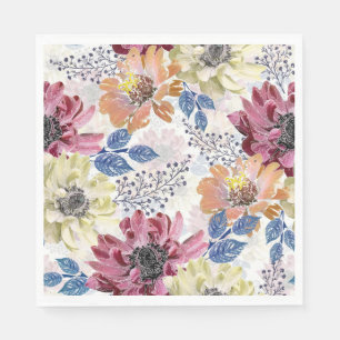 Lovely Vintage pink orange chrysanthemum Napkin