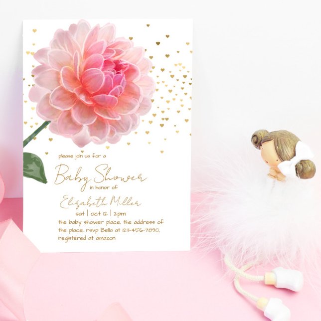 Lovely Watercolor Flower Baby Shower Invitation (Creator Uploaded)