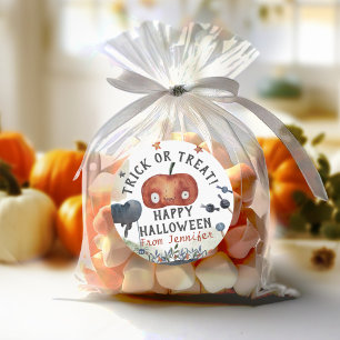 Lovely Watercolor Kids Birthday Halloween Classic Round Sticker