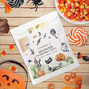 Lovely Watercolor Kids Birthday Halloween Favour Bag