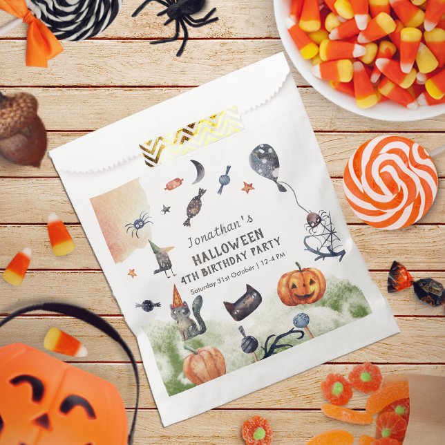 Lovely Watercolor Kids Birthday Halloween Favour Bag (Creator Uploaded)