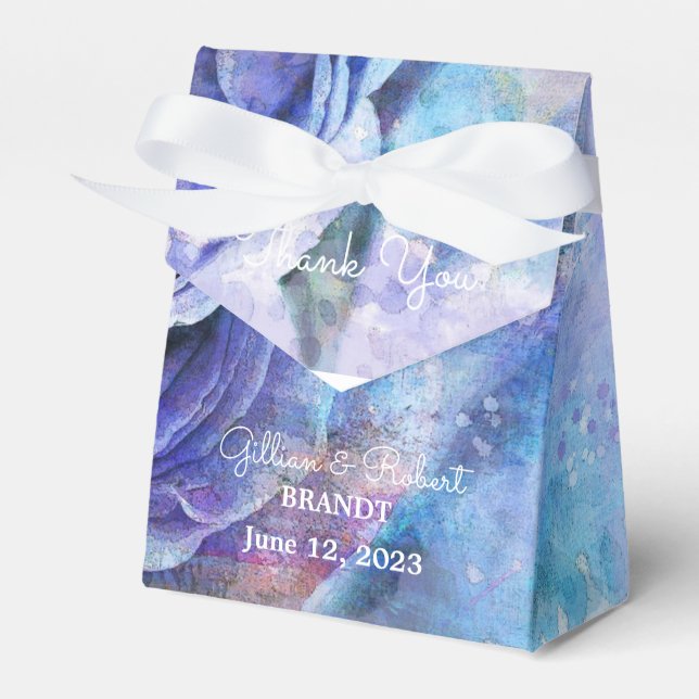 Lovely Watercolor Rose Favour Box (Front Side)