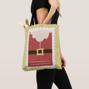 Lovely watercolor Santa Claus Xmas Red Retro Tote Bag