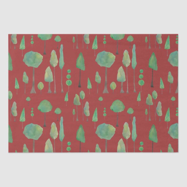 Lovely watercolor trees  tissue paper (Front)